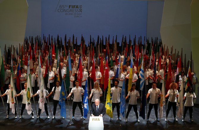 „Reuters“/„Scanpix“ nuotr./FIFA prezidento Seppo Blatterio kalba per 65-ojo FIFA kongreso atidarymo ceremoniją