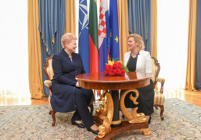 R. Dačkaus nuotr./Prezidentė susitinka su naująja Kroatijos Prezidente Kolinda Grabar-Kitarovič