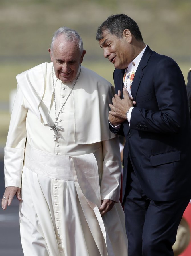 „Scanpix“/AP nuotr./Popiežiaus Pranciškaus vizitas Ekvadore