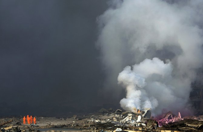 „Scanpix“/AP nuotr./Galingo sprogimo padariniai Kinijoje