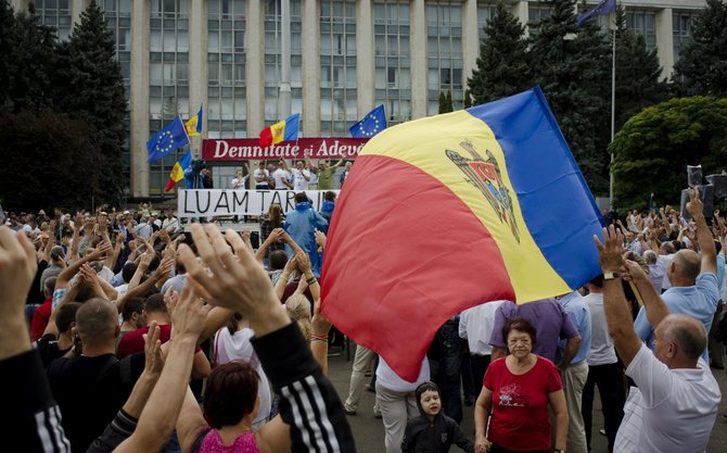 AFP/„Scanpix“ nuotr./Protestai Moldovoje