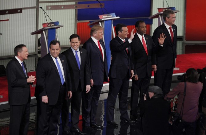 „Reuters“/„Scanpix“ nuotr./Respublikonų kandidatų į prezidento postą debatai 