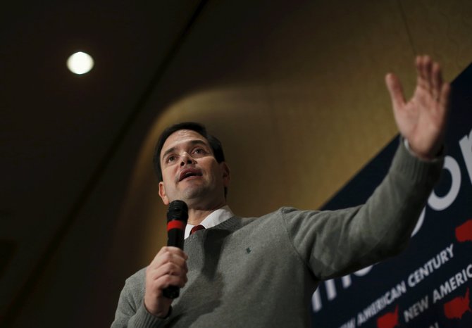 „Reuters“/„Scanpix“ nuotr./Kandidatas į JAV prezidento postą Marco Rubio