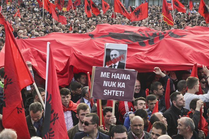 „Scanpix“/AP nuotr./Protestai Kosove