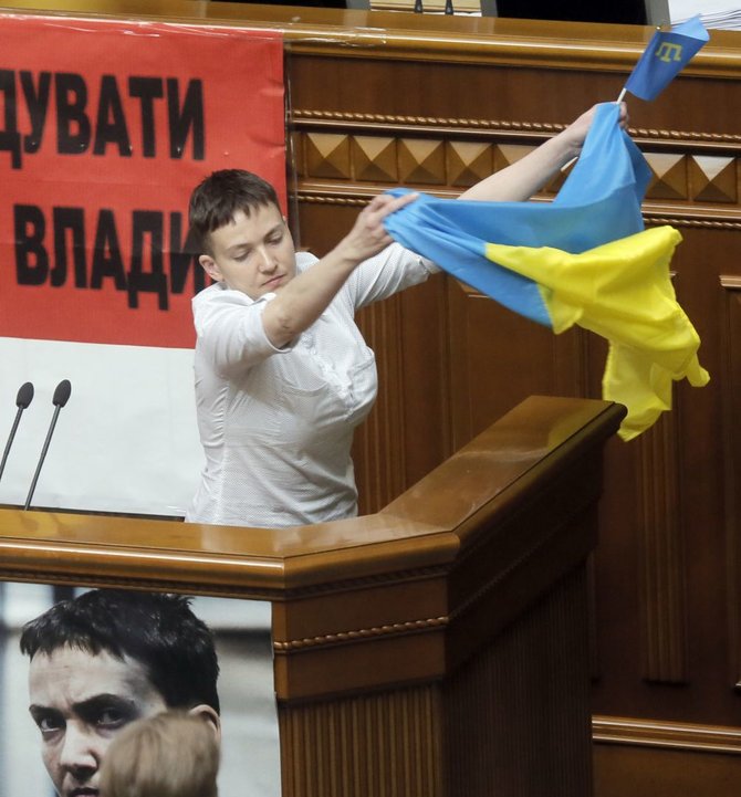 „Scanpix“/AP nuotr./Nadija Savčenko Ukrainos Aukščiausioje Radoje