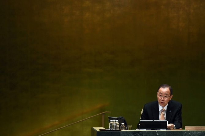 AFP/„Scanpix“ nuotr./Jungtinių Tautų generalinis sekretorius Ban Ki-moonas
