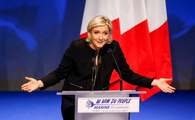 „Reuters“/„Scanpix“ nuotr./Marine Le Pen savaitgalį oficialiai pradėjo rinkimų kampaniją