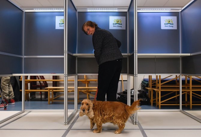 AFP/„Scanpix“ nuotr./Parlamento rinkimai Nyderlanduose