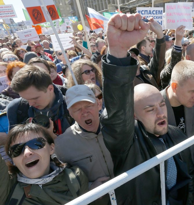 „Reuters“/„Scanpix“ nuotr./Protestas Maskvoje