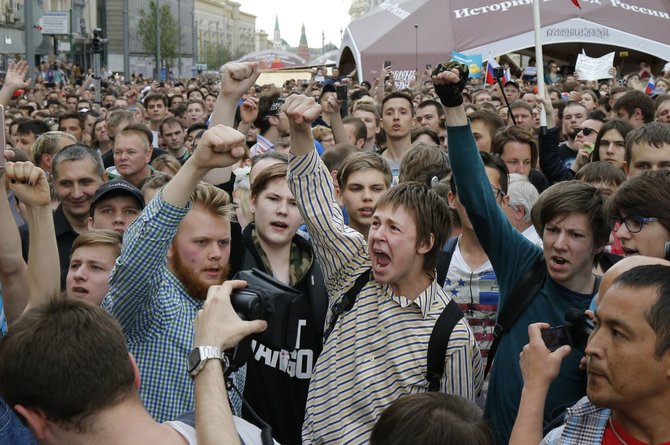 „Scanpix“/AP nuotr./Protestas Rusijoje