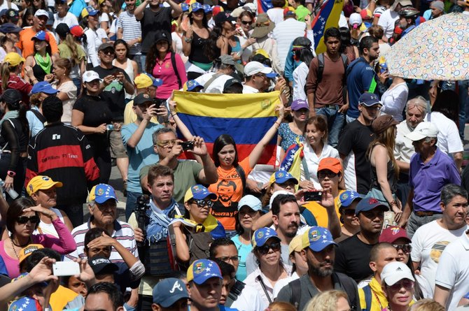 AFP/„Scanpix“ nuotr./Opozicijos demonstracija Venesueloje