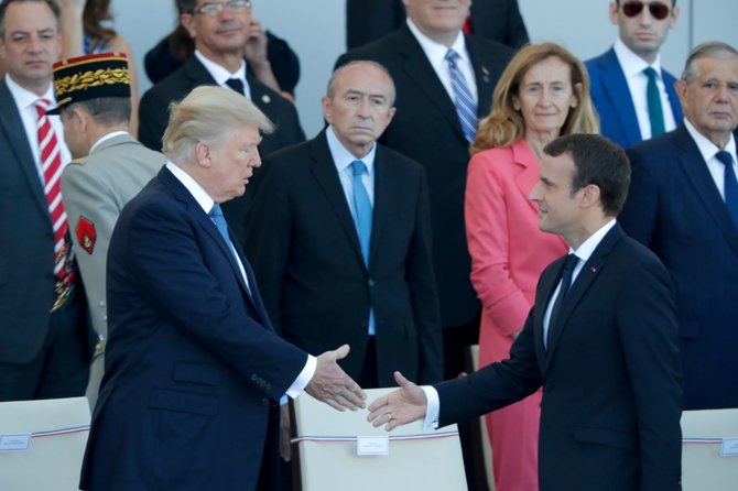 „Reuters“/„Scanpix“ nuotr./E.Macronas ir D.Trumpas Paryžiuje paminėjo Bastilijos paėmimo dieną