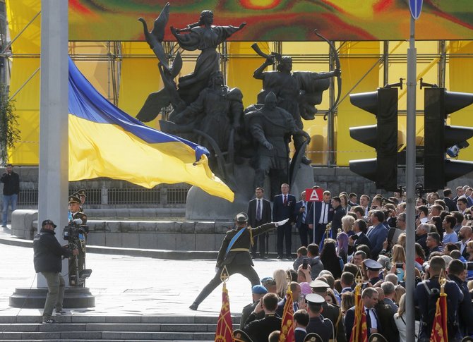 „Scanpix“/AP nuotr./Nepriklausomybės dienos minėjimas Ukrainoje