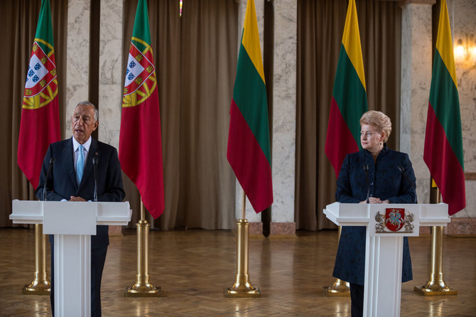 LR Prezidento kanceliarijos nuotr./Prezidentė susitinka su Portugalijos Prezidentu Marcelo Rebelo de Sousa