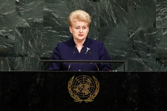 „Scanpix“/„Sipa USA“ nuotr./Dalia Grybauskaitė JT Generalinėje Asamblėjoje