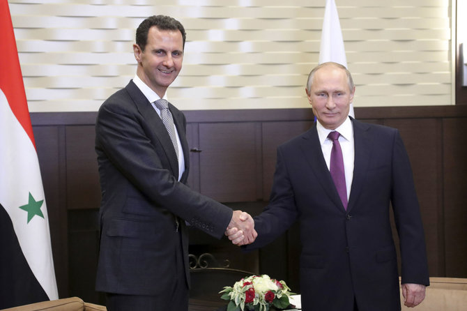 „Reuters“/„Scanpix“ nuotr./Vladimiro Putino ir Bašaro al-Asado susitikimas