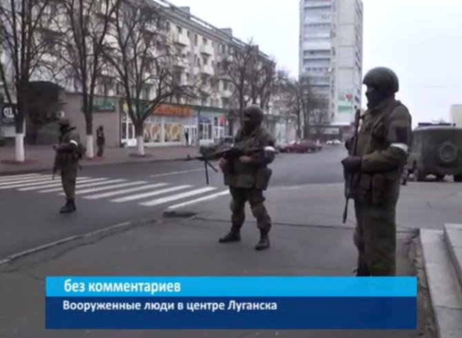 „Twitter“ nuotr./Luhansko separatistų valdžios pastatus blokuoja ginkluoti asmenys