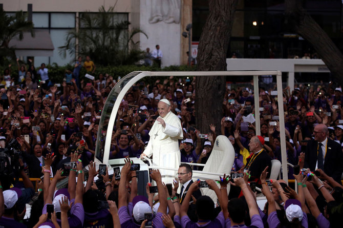 „Reuters“/„Scanpix“ nuotr./Popiežiaus Pranciškaus vizitas Peru