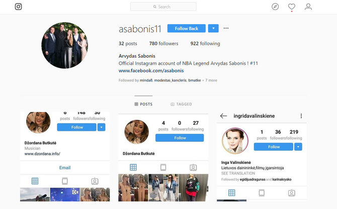 Netikra A.Sabonio anketa instagrame