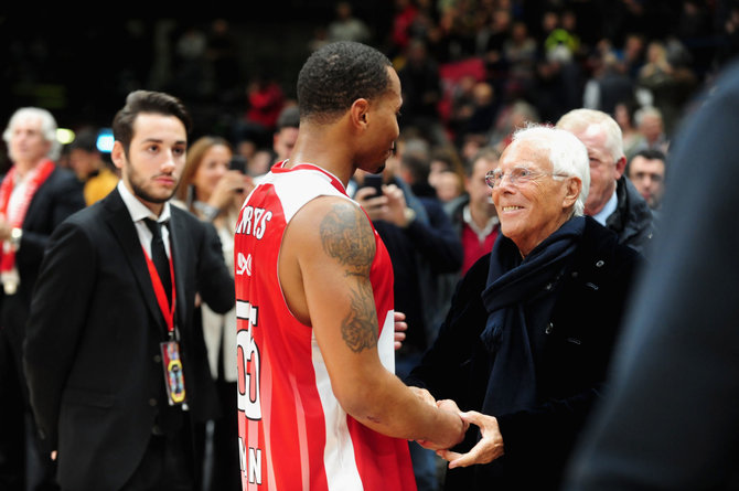 Getty Images/Euroleague.net nuotr./Giorgio Armani ir Curtisas Jerrelsas