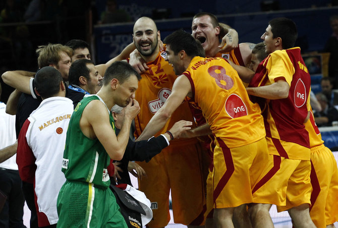 AFP/„Scanpix“ nuotr./Makedonijos krepšinio rinktinės triumfas 2011-aisiais