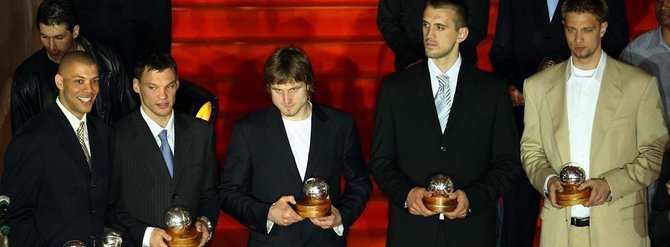 Getty Images/Euroleague.net nuotr./Šarūnas Jasikevičius ir Arvydas Macijauskas 2005 m.