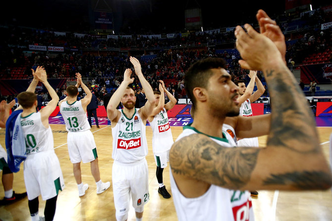 Getty Images/Euroleague.net nuotr./Žalgiriečiai Vitorijoje 2017 m.