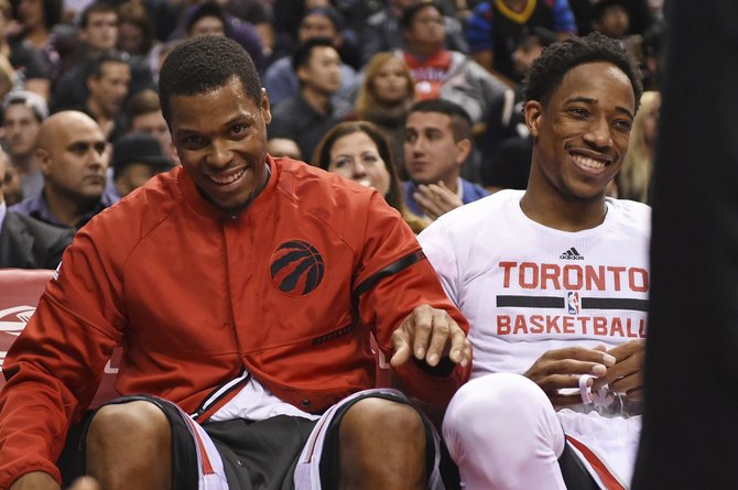 AFP/„Scanpix“ nuotr./Kyle'as Lowry ir DeMaras DeRozanas