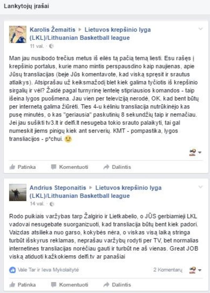 Facebook.com/Pikti žiūrovų komentarai