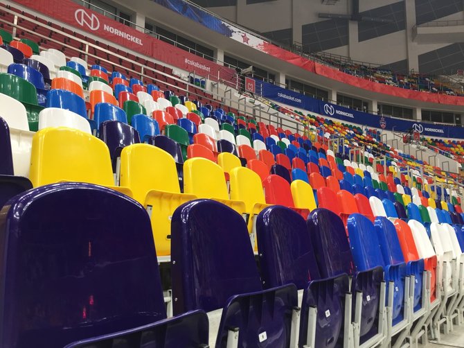 15min nuotr./Kėdės Maskvos „Megasport“ arenoje