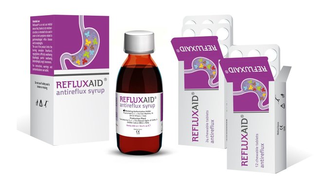 Užsakovo nuotr./„Refluxaid“ produktai tinka kūdikiams ir mažiems vaikams, Refluxaid veikia kaip ilgalaikis fizinis barjeras, apsaugodamas stemplę nuo refliukso simptomų.