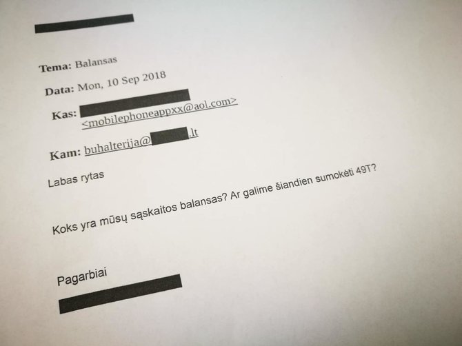 Mariaus Vizbaro / 15min nuotr./Sukčių įmonės siunčiami laiškai