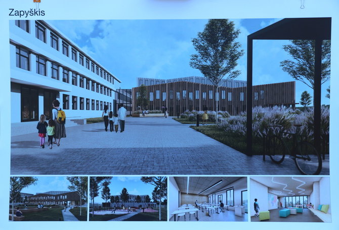 „Merko“ bendrovės vizualizacija/Zapyškio pagrindinės mokyklos rekonstrukcijos vizualizacija