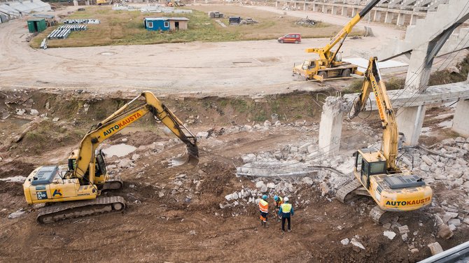 Kauno miesto savivaldybės nuotr./Rekonstruojamas Kauno S.Dariaus ir S.Girėno stadionas