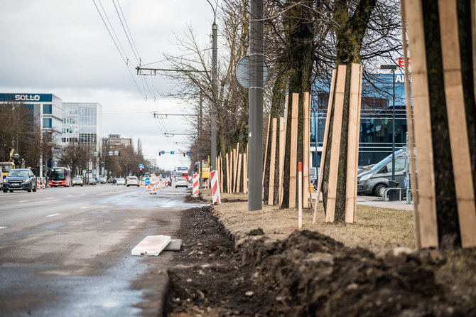 Kauno miesto savivaldybės nuotr./Savanorių prospekte pradedami paruošiamieji darbai