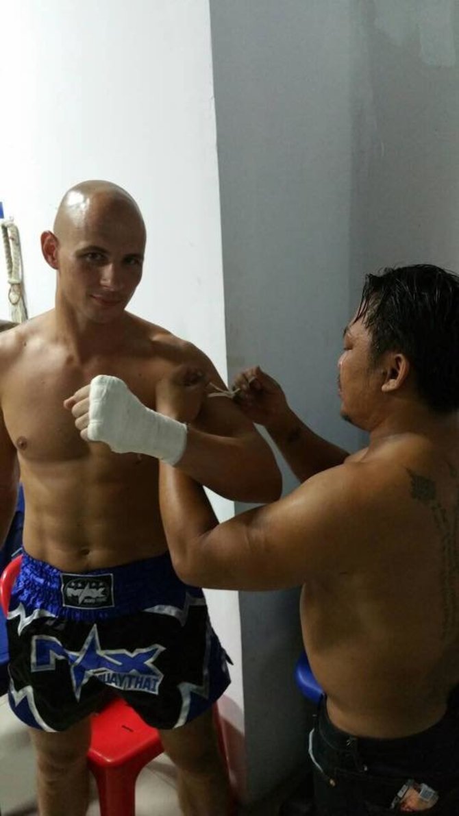 Sigito Gaižausko nuotr./Kovotojo Sigito Gaižausko pergalė prieš kinietį Tailando „Max Muay Thai“ turnyre