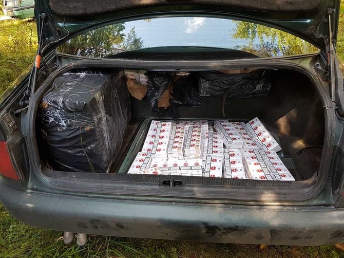 VSAT nuotr./Ignalinos rajone konfiskuoti kontrabandiniai rūkalai