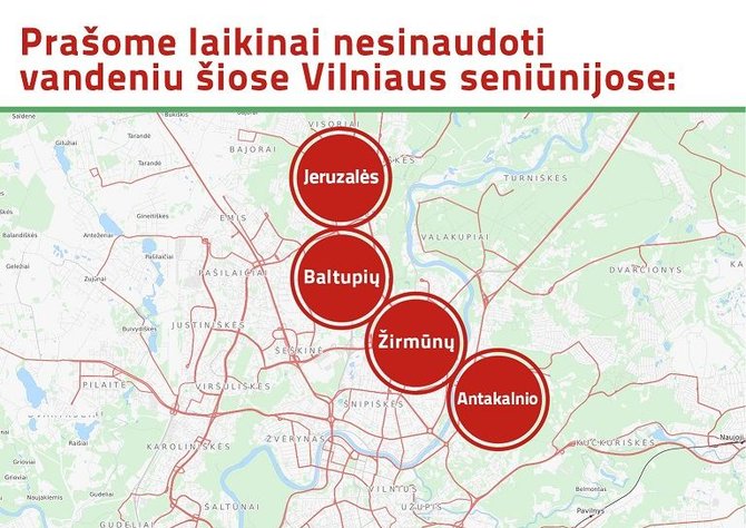 „Vilniaus vandenų“ žemėlapis
