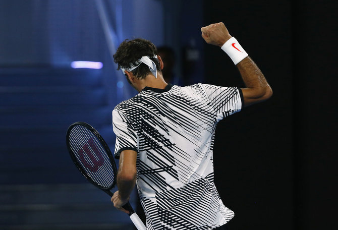 „Scanpix“ nuotr./Rogeris Federeris Melburne startavo pergale prieš Jurgeną Melzerį