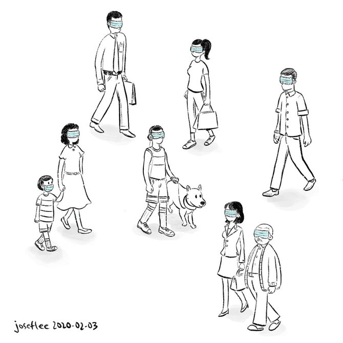 Josefo Lee iliustracija/Josefo Lee iliustracija apie koronavirusą 2020-02-03