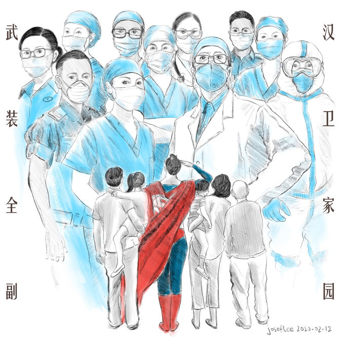 Josefo Lee iliustracija/Josefo Lee iliustracija apie koronavirusą 2020-02-12