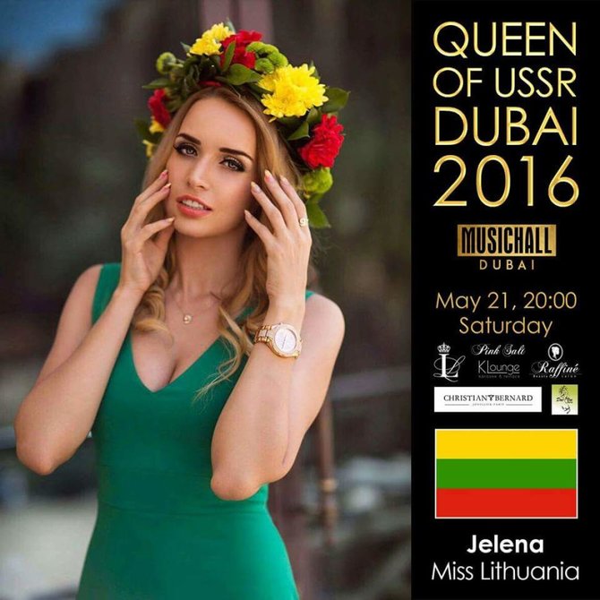 Asmeninio albumo nuotr./Jelena Adomauskaitė konkurse „Queen of USSR 2016“