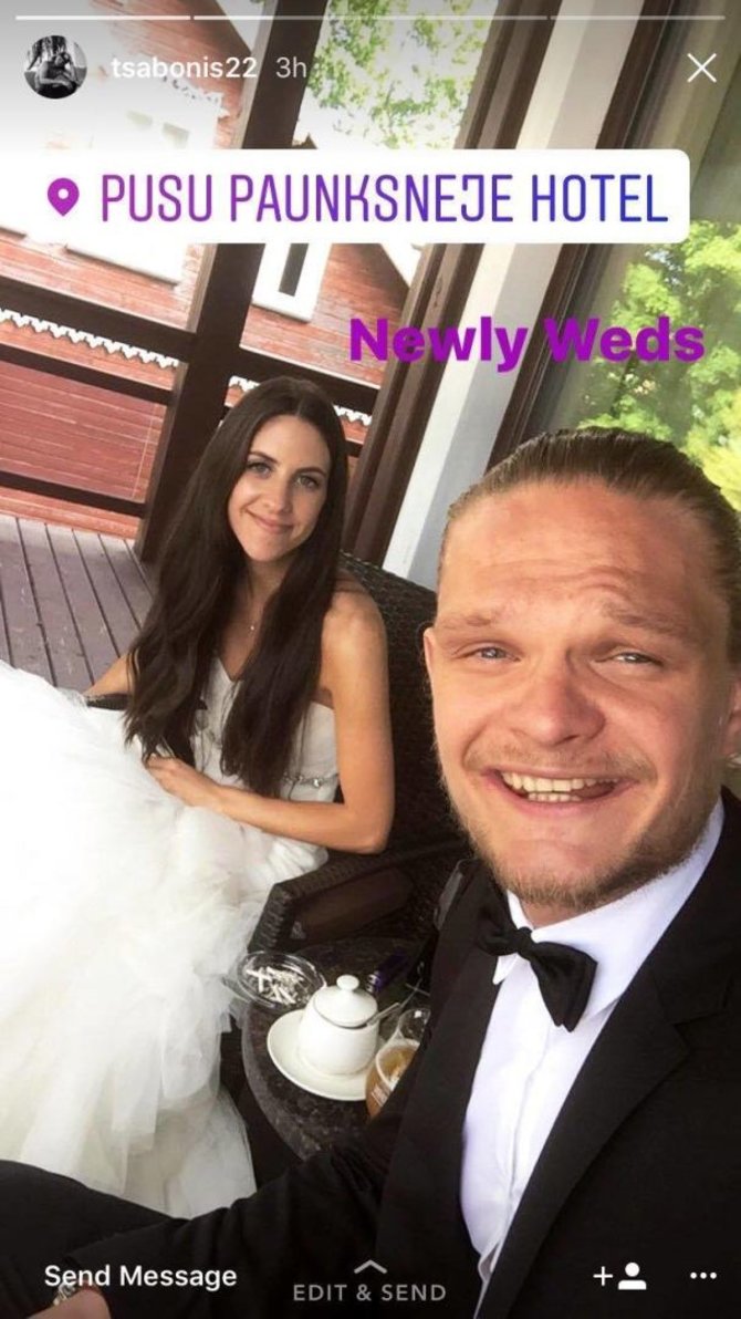 Instagram nuotr./Tautvydas Sabonis ir Paulina Olivia Frukacz