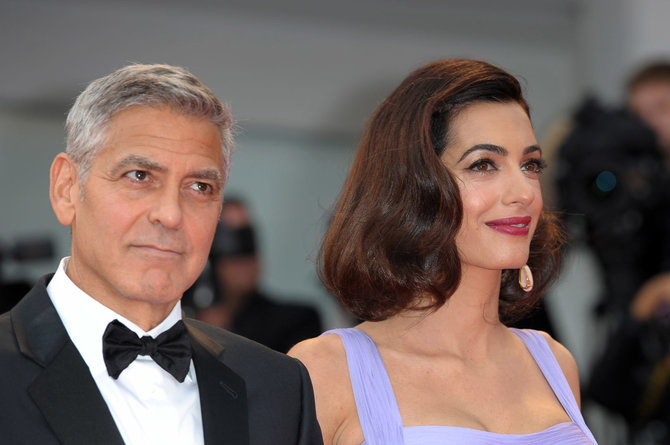 „Scanpix“/kilmax MEGA nuotr./George'as Clooney ir Amal Clooney