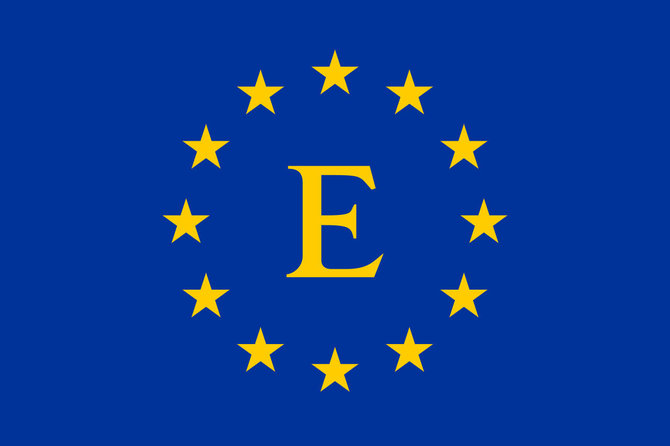 Wikipedia Commons pav./1985 m. pasiūlyta Europos Bendrijos vėliava