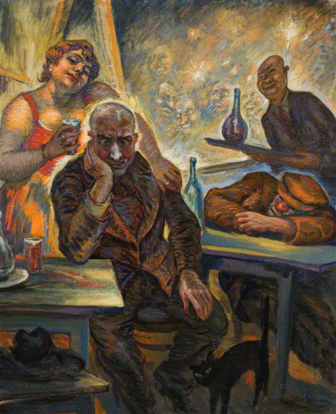 epaveldas.lt nuotr. /Petro Kalpoko paveikslas „Alkoholikas“, 1935 m.
