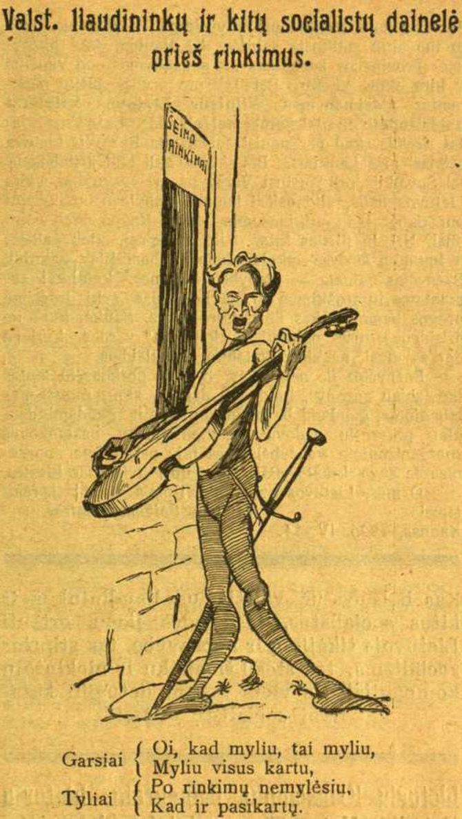 epaveldas.lt nuotr. /Kazį Grinių vaizduojanti karikatūra „Tėvynės sarge“ 1926 m.