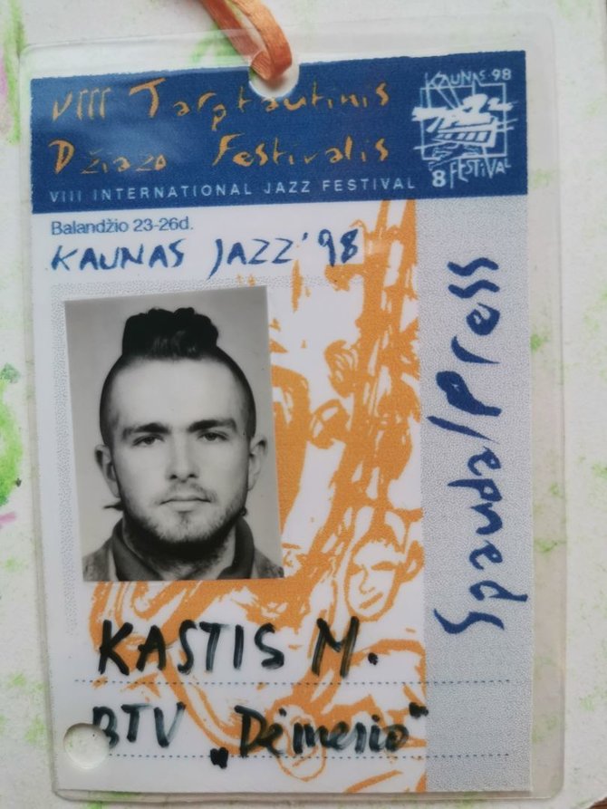 Asmeninio archyvo nuotr./K.Minkausko žurnalisto leidimas dirbti "Kaunas Jazz" festivalyje 1998 m.