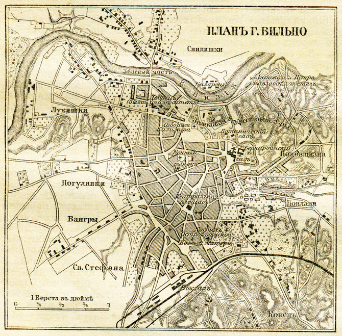 Vida Press nuotr./1896 m. Vilniaus žemėlapis