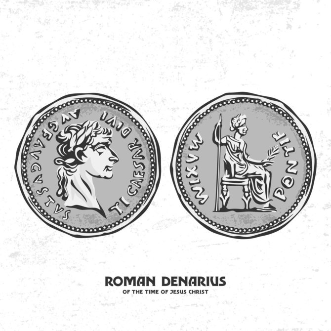 123RF.com nuotr./Jėzaus Kristaus laikų romėnų pinigai